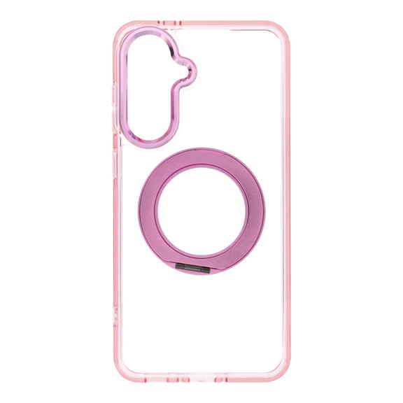 Etui na Samsung A56 Frame Circle Stand zgodne z MagSafe różowe