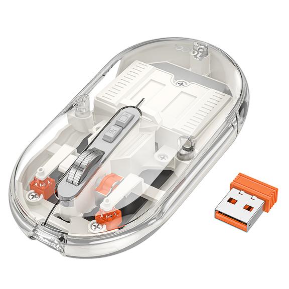 Myszka bezprzewodowa Hoco 2,4G 1600 dpi dual mode bluetooth GM35 biała