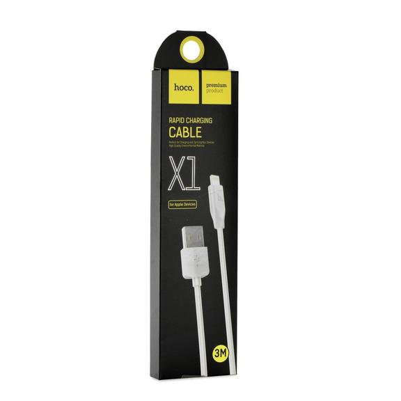 Kabel USB A do Lightning Hoco 2,1A 3 m X1 biały