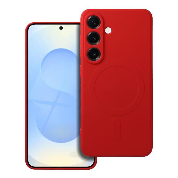 Futerał do Samsung S25 Silicone Mag Cover zgodny z MagSafe czerwony
