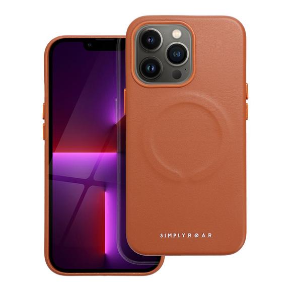 ROAR futerał LEATHER MAG kompatybilny z MagSafe do IPHONE 13 Pro Brązowy