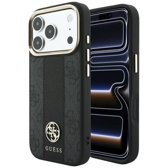 GUESS futerał do IPHONE 18 Pro Max/17 Pro Max kompatybilny z MagSafe (Stripe Round and Classic Logos 4G) czarny