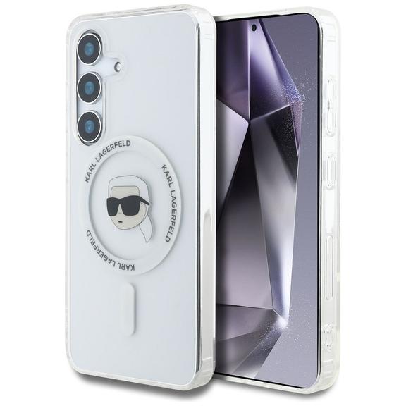 KARL LAGERFELD futerał do SAMSUNG S25 KLHMS25SHLSKIH (Magnetic IML Metal K. Heads) biały