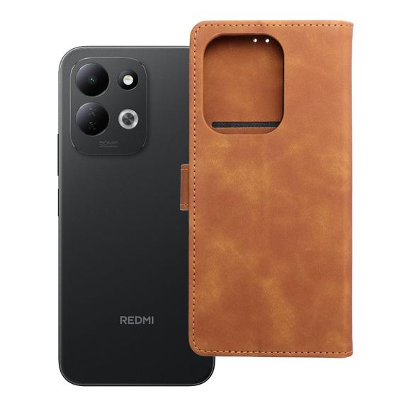 Etui z klapką na Xiaomi Redmi 17 4G / 17 5G EU Tender Book brązowe