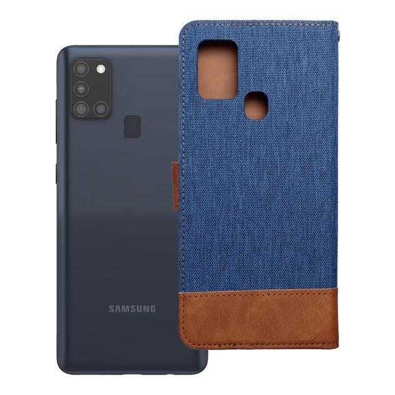 Etui z klapką na Samsung A21s Jeans Book niebieskie