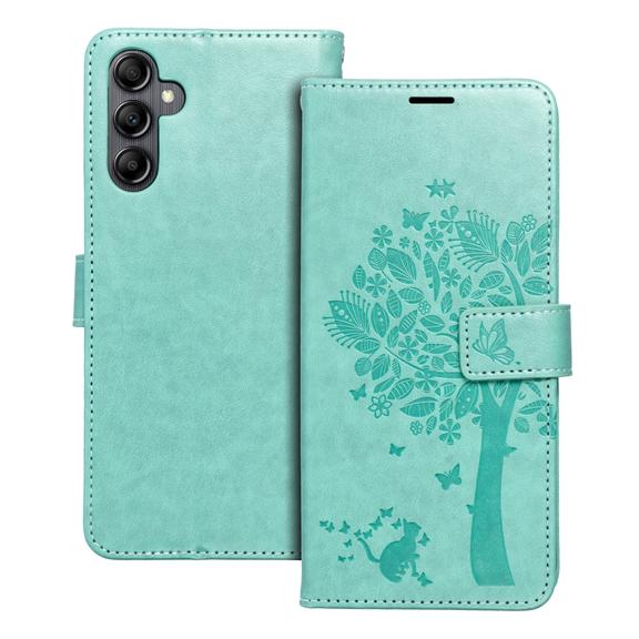 Etui z klapką na Samsung A14 4G / A14 5G Mezzo Book drzewo zielone