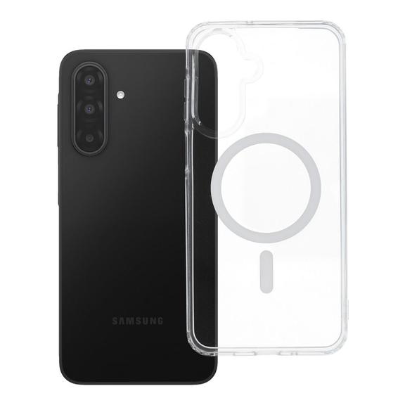 Etui na Samsung A17 Drop Glue Colorful Ring Mag Cover zgodny z MagSafe białe