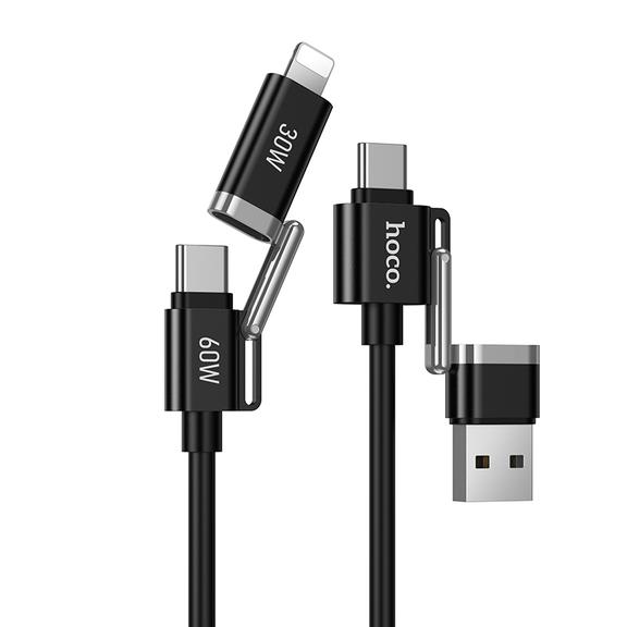 Kabel 4w1 USB A/USB C do USB C/Lightning Hoco 3A 60W 1,2 m U155 czarny