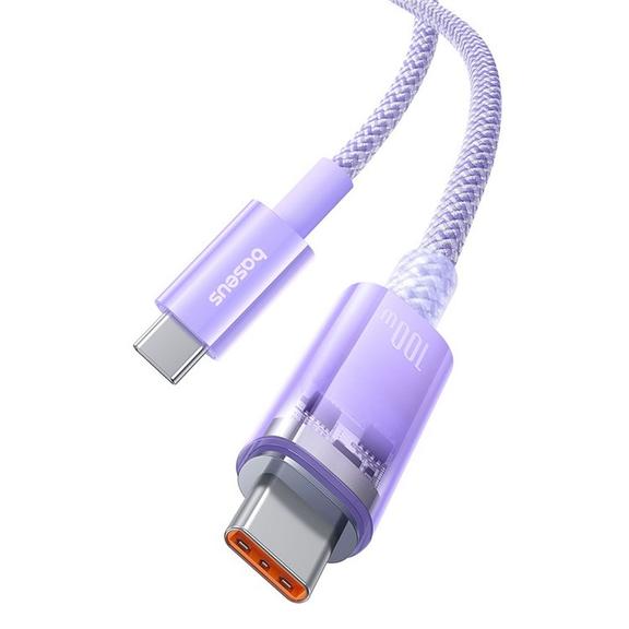 Kabel USB C do USB C Baseus PD 6A 100W Explorer 1 m P10319703511-01 / CB000043 fioletowy