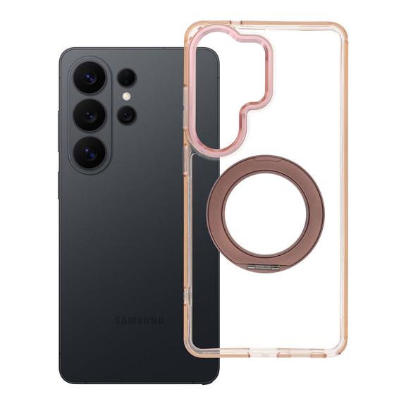 Etui na Samsung S26 Ultra Frame Circle Stand zgodne z MagSafe złote