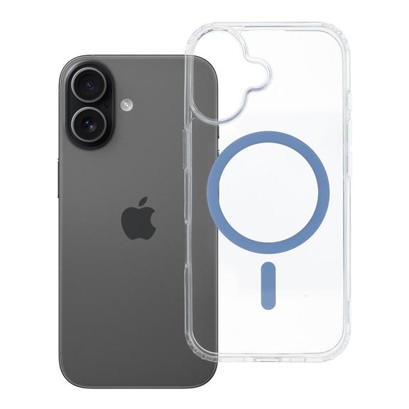 Etui na iPhone 17 Drop Glue Colorful Ring Mag Cover zgodne z MagSafe jasnoniebieskie