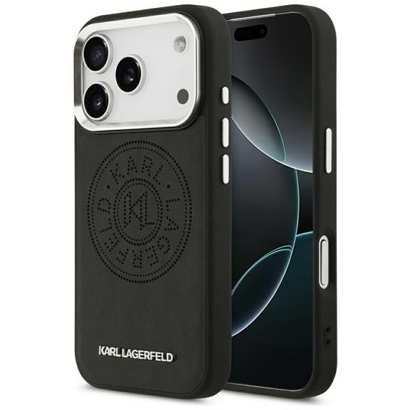 KARL LAGERFELD futerał do IPHONE 17 Pro Max kompatybilny z MagSafe KLHMP17XPSKRPMK (PU W/ Point & Metal Logo) czarny
