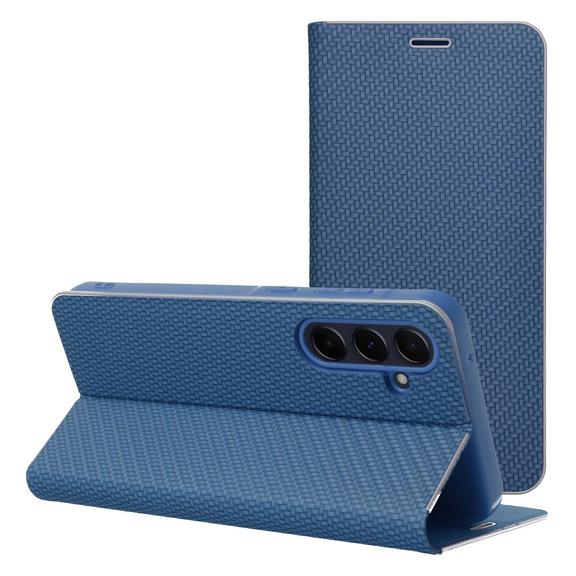 Etui z klapką na Samsung S26 FE Luna Book Carbon niebieskie