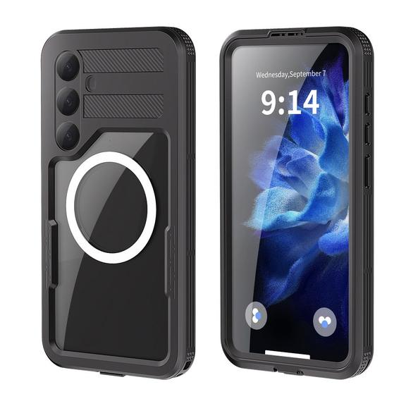 Futerał do Samsung S25 PLUS Shellbox MARS wodoodporny z metalowym ringiem czarny