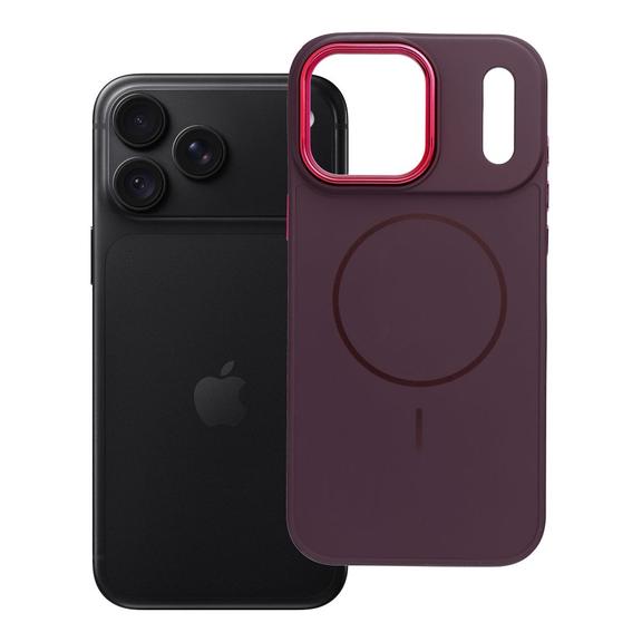 Etui na iPhone 18 Pro Max / 17 Pro Max Frame Mag Cover zgodne z MagSafe dark cherry