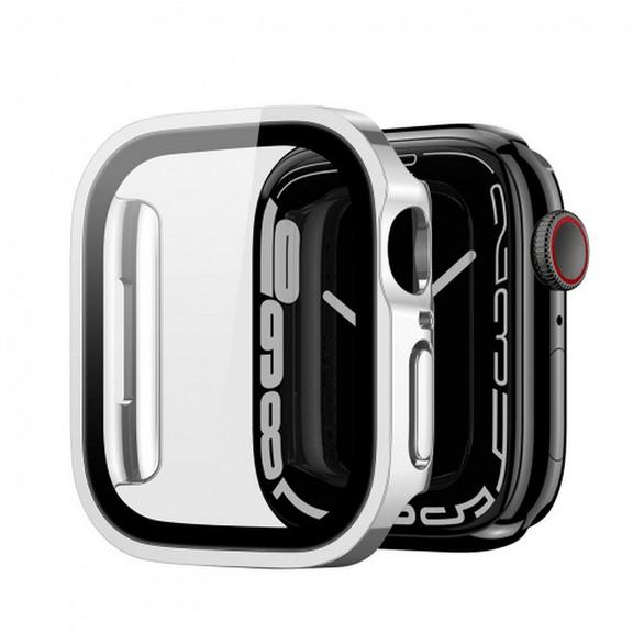 DUX DUCIS futerał HAMO ochronny ze szkłem do Apple Watch 7 / 8 / 9 41 mm srebrny