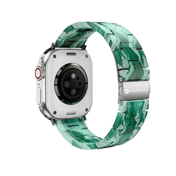 Pasek do Apple Watch Forcell F-Design FA04 zatrzask żywiczny marmurkowy 38 / 40 / 41 mm zielony