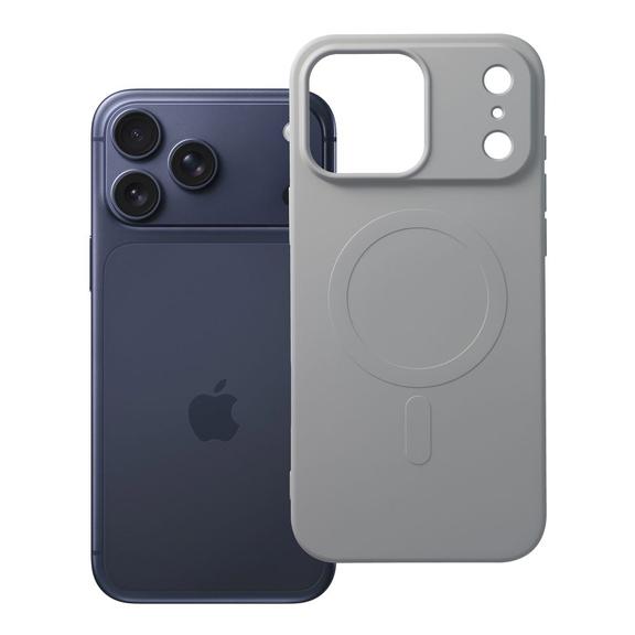 Etui na iPhone 17 Pro Max / 18 Pro Max (low camera edge) Silicone Mag Cover zgodne z MagSafe (big hole) tytanowy