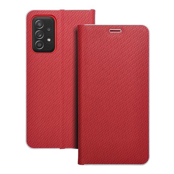 Etui z klapką na Samsung A52 5G / A52 LTE ( 4G ) / A52s 5G Luna Book Carbon czerwone