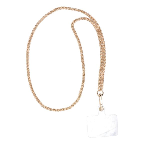 Smycz do telefonu, Zawieszka do telefonu - CHAIN #83 / długość sznura 80cm (40cm w pętli) / na szyję - złoty