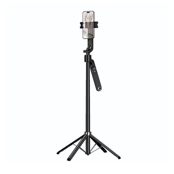 Selfie stick Hoco tripod z pilotem bezprzewodowym obrotowy 360 stopni z automatycznym śledzeniem twarzy K32 czarny