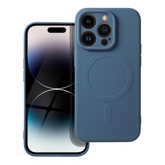 Etui na iPhone 14 PRO Silicone Mag Cover zgodne z MagSafe (camera protection) niebieskie