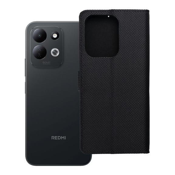 Etui z klapką na Xiaomi Redmi 17 4G / 17 5G EU 4Card RFID antykradzieżowe tech fabric czarne