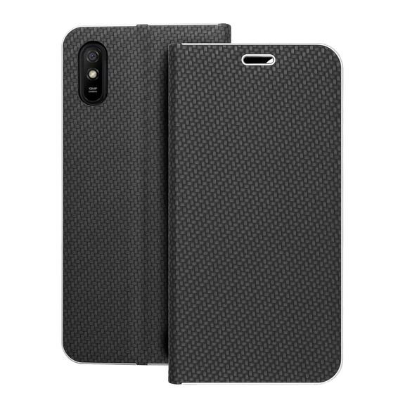 Etui z klapką na Xiaomi Redmi 9AT / Redmi 9A Luna Book Carbon czarne