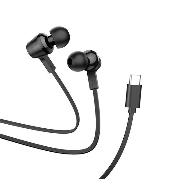 Słuchawki przewodowe douszne USB C Hoco M86 czarne
