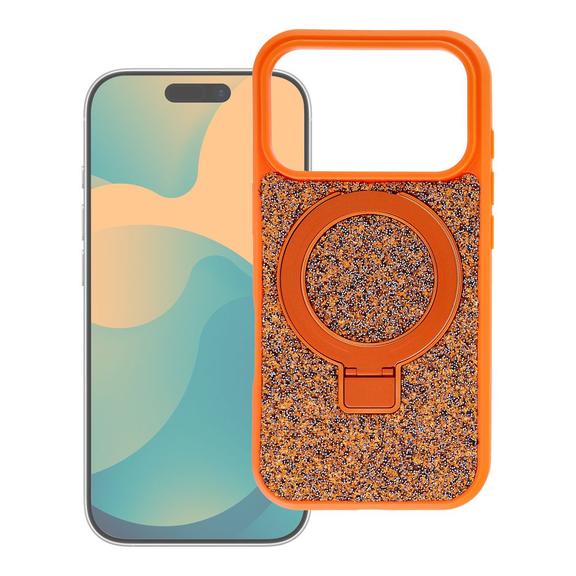 Etui na iPhone 18 Pro / 17 Pro Quartz Circle Stand Mag Cover orange