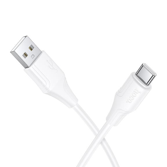 Kabel USB A do USB C Hoco 3A silikonowy 1 m X124 biały