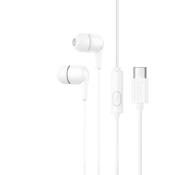 Słuchawki przewodowe douszne USB C Hoco M97 białe