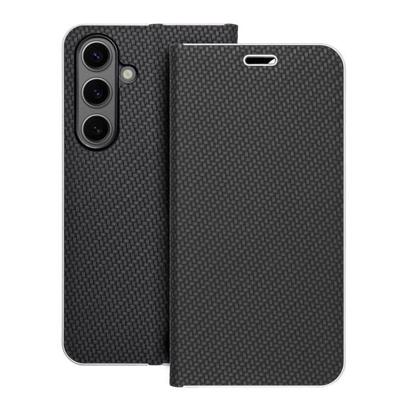 Etui z klapką na Samsung S24 Luna Book Carbon czarne
