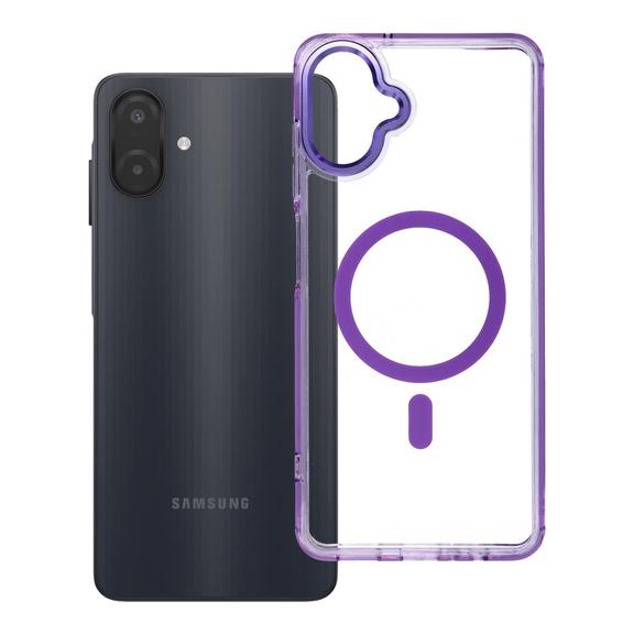 Etui na Samsung A07 / A08 Frame Clear Hybrid Mag Cover zgodny z MagSafe fioletowe