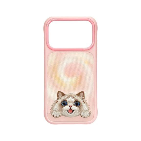 NIMMY futerał BIG EYED LYING RAGDOLL CAT kompatybilny z MagSafe do IPHONE 18 Pro/17 Pro różowy