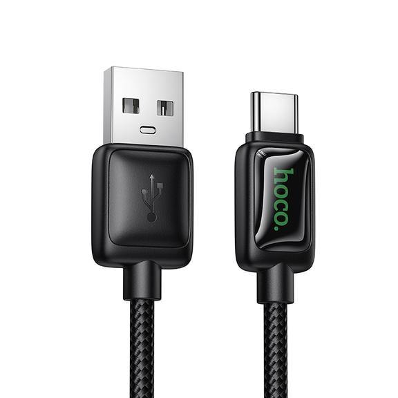 Kabel USB A do USB C Hoco 3A 1,2 m z LCD U146 czarny