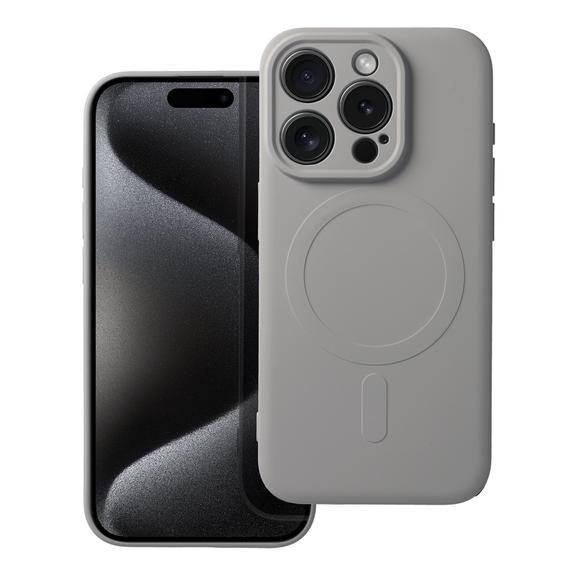 Futerał do iPhone 15 PRO Silicone Mag Cover zgodny z MagSafe tytanowy szary