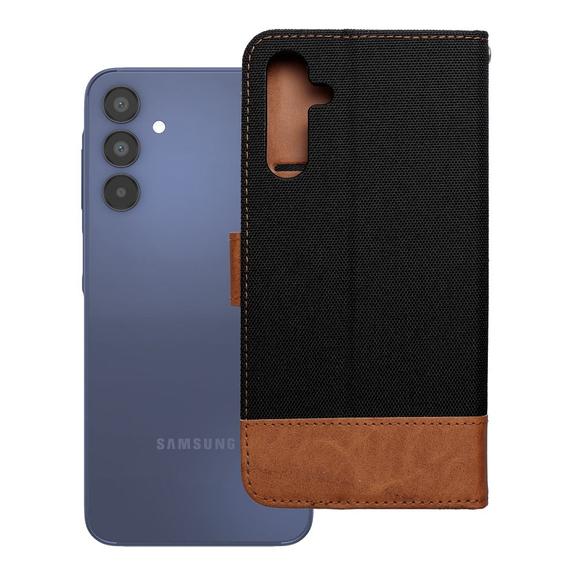 Etui z klapką na Samsung A15 4G / A15 5G Jeans Book czarne