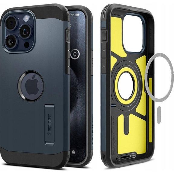 SPIGEN futerał TOUGH ARMOR MAG kompatybilny z MagSafe do IPHONE 16 Pro Max metal slate