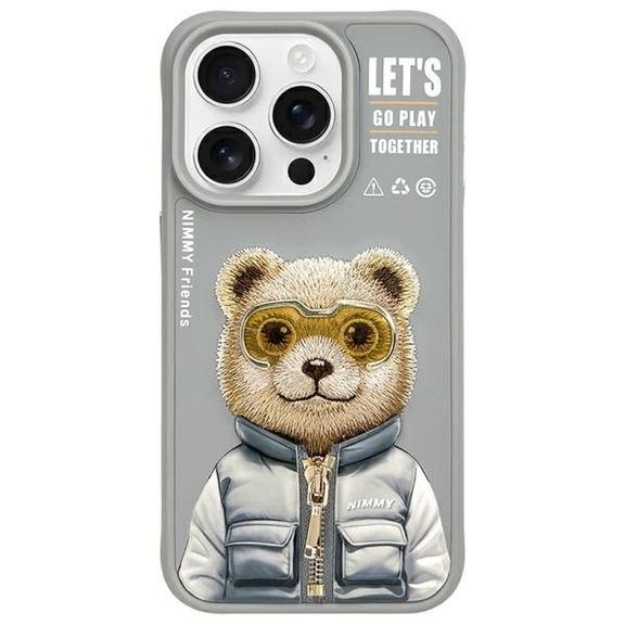 NIMMY futerał COOL&CUTE 2.0 Bear do IPHONE 15 Pro szary