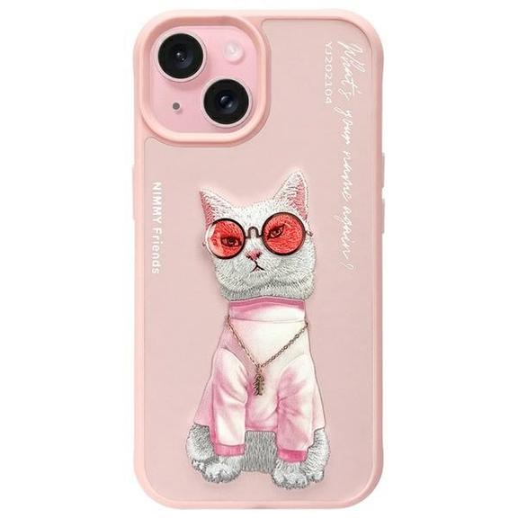 NIMMY futerał GLASSES COOL CAT do IPHONE 15 różowy