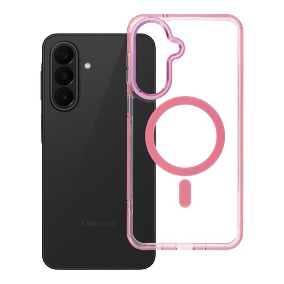 Etui na Samsung A27 Frame Cleear Hybrid Mag Cover zgodny z MagSafe pudrowy róż