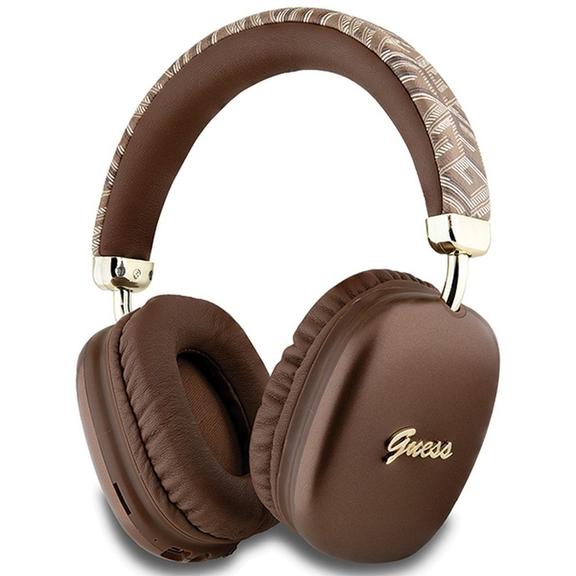 GUESS słuchawki bezprzewodowe bluetooth nauszne GUBHK1GCTCSW (Gcube Metallic Script Logo) brązowe