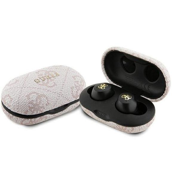 GUESS słuchawki bezprzewodowe bluetooth TWS ENC + stacja dokująca GUTWSP4EGP (4G Metal) różowe
