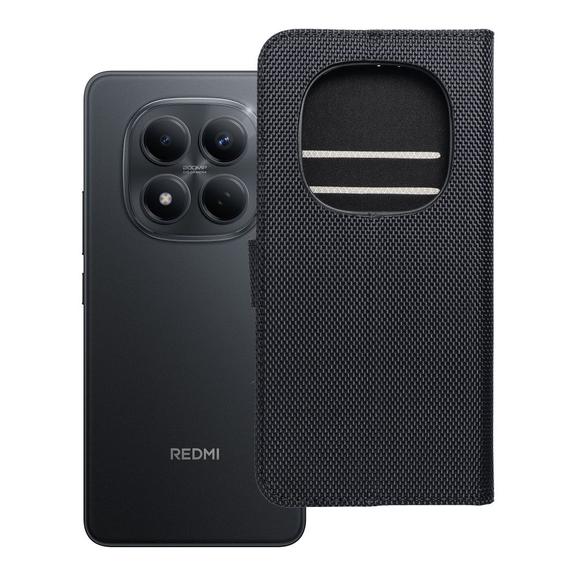 Etui z klapką na Xiaomi Redmi NOTE 15 PRO 4G 4Card RFID antykradzieżowe tech fabric czarne