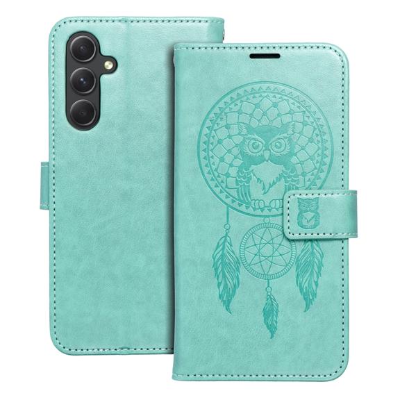 Etui z klapką na Samsung A54 5G Mezzo Book łapacz snów zielone
