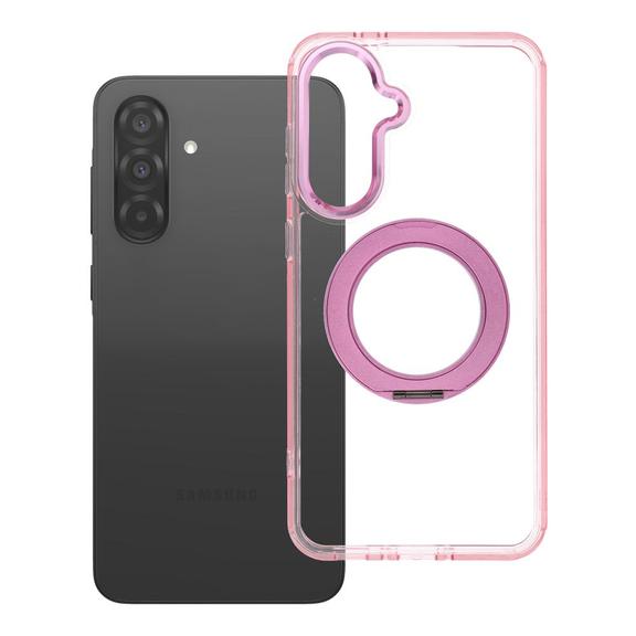 Etui na Samsung A36 Frame Circle Stand zgodne z MagSafe różowe