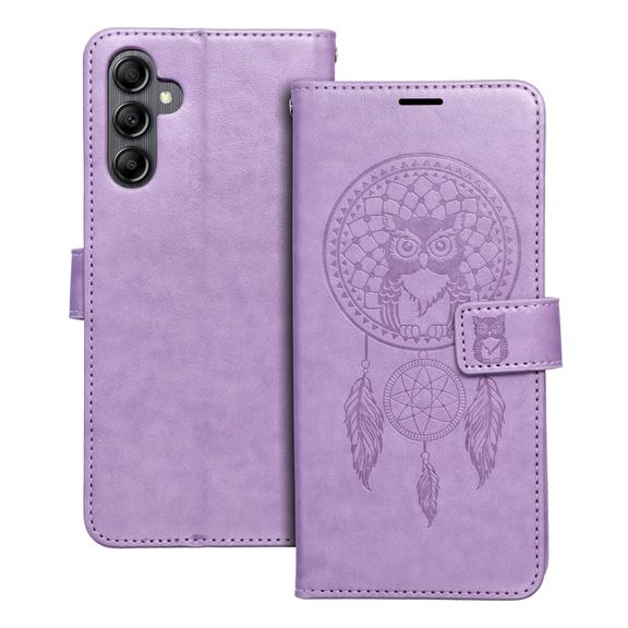 Etui z klapką na Samsung A14 4G / A14 5G Mezzo Book łapacz snów fioletowe
