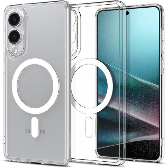 SPIGEN futerał ULTRA HYBRID MAG kompatybilny z MagSafe do SAMSUNG S25 Edge clear white