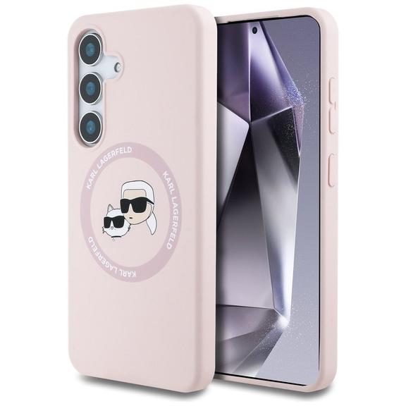 KARL LAGERFELD futerał do SAMSUNG S25 KLHMS25SSKCHTCP (Magnetic Silicone Double Heads) różowy